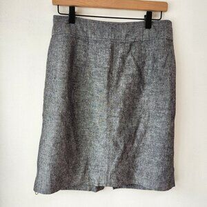 Banana Republic Linen Blend Grey Straight Pencil Skirt Career Professional 8